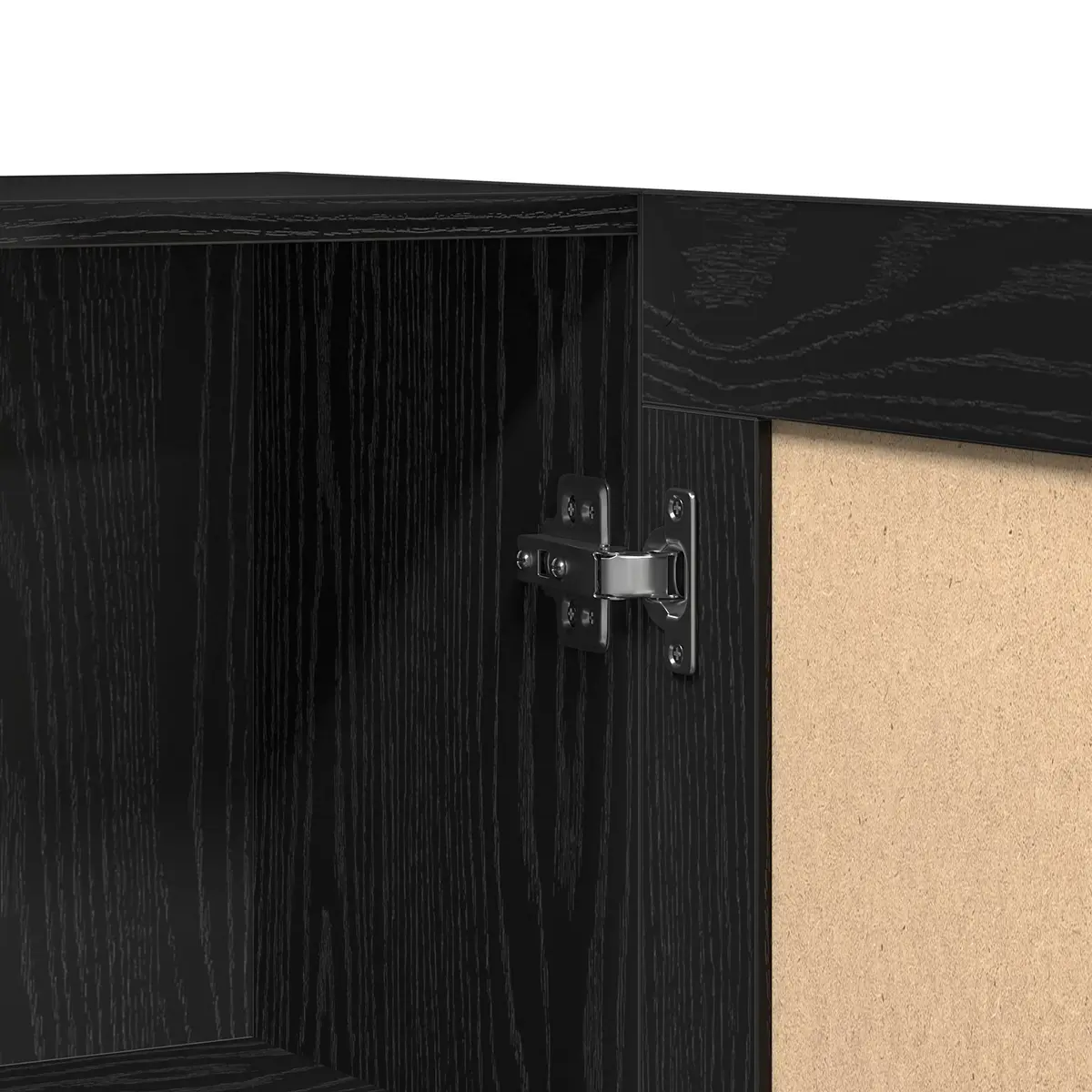 Sideboard Black Oak Storage Cabinet 120x30.5x70cm Engineered Wood