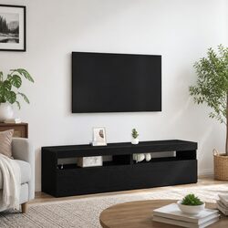 Stylish Black TV Cabinet Set - 75 x 35 x 40 cm