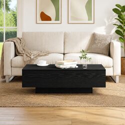 Stylish Black Coffee Table in Engineered Wood