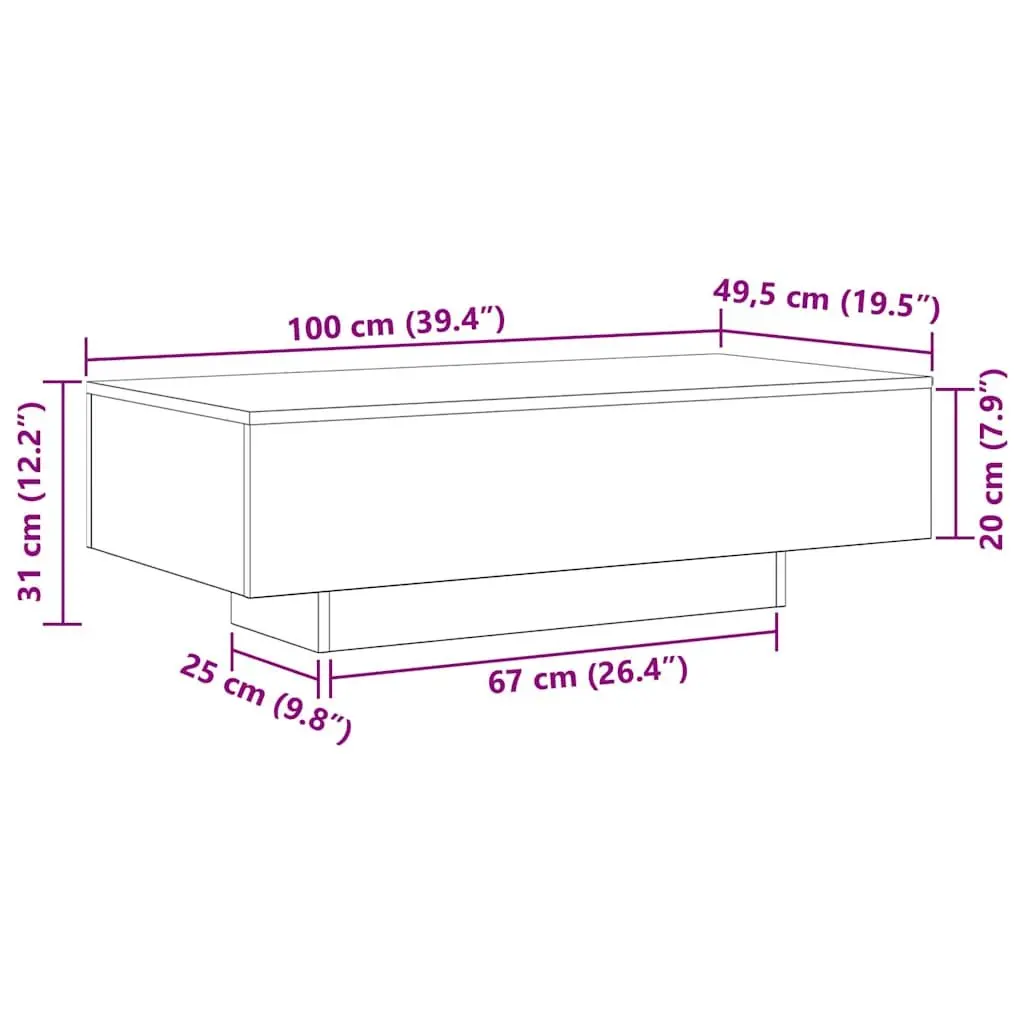 Black Coffee Table in Engineered Wood