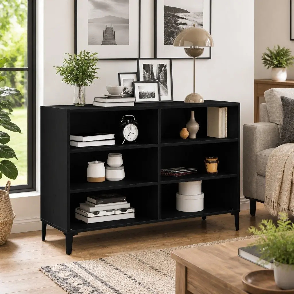 Sideboard Black Oak 103.5 x 35 x 70 cm Engineered Wood Storage Cabinet