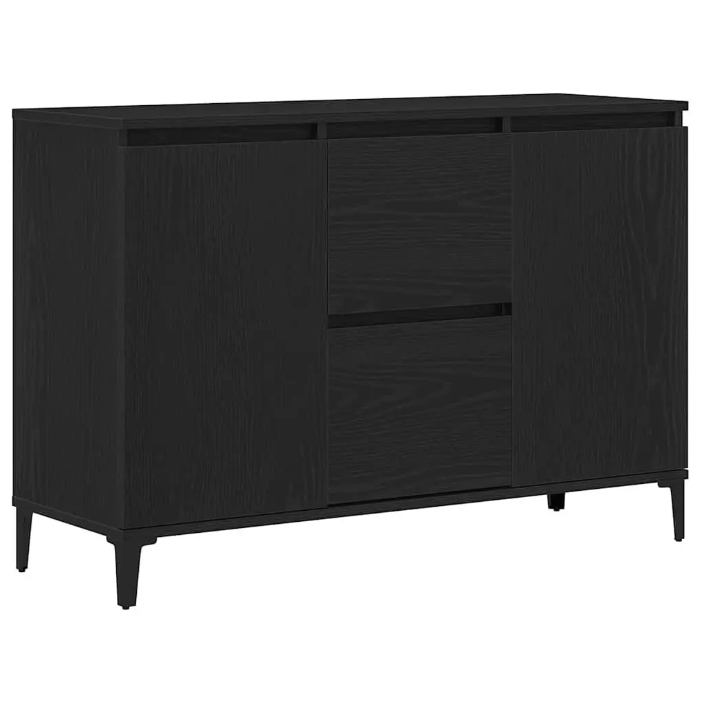 Black Engineered Wood Sideboard Cabinet 104cm