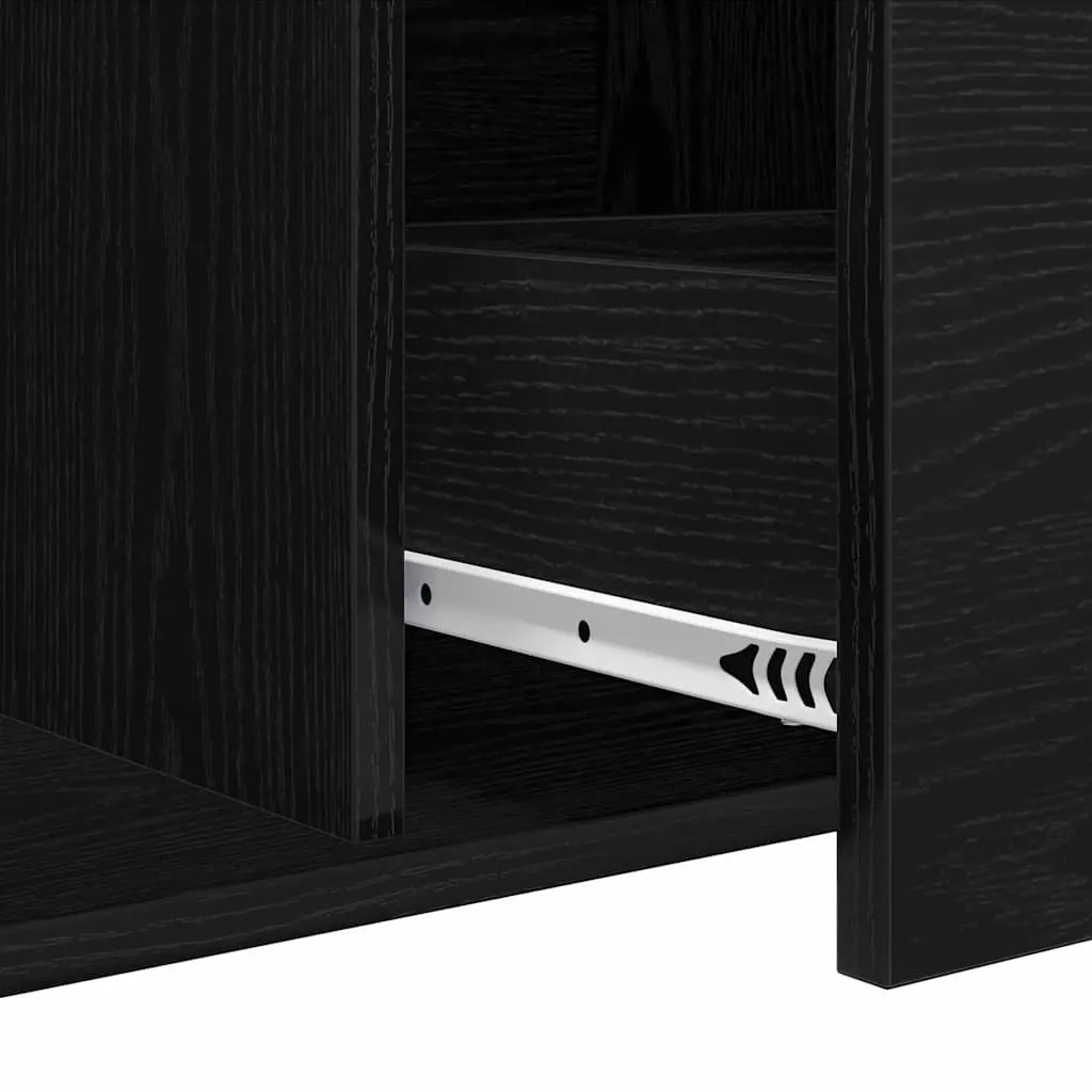 Black Engineered Wood Sideboard Cabinet 104cm