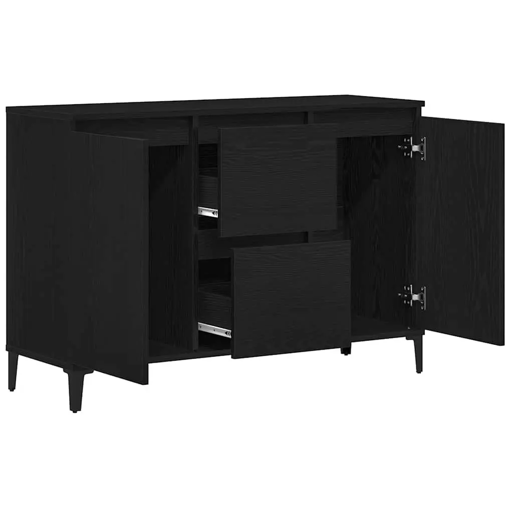Black Engineered Wood Sideboard Cabinet 104cm