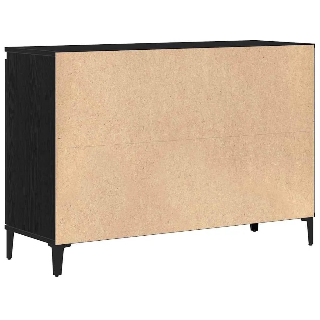 Black Engineered Wood Sideboard Cabinet 104cm
