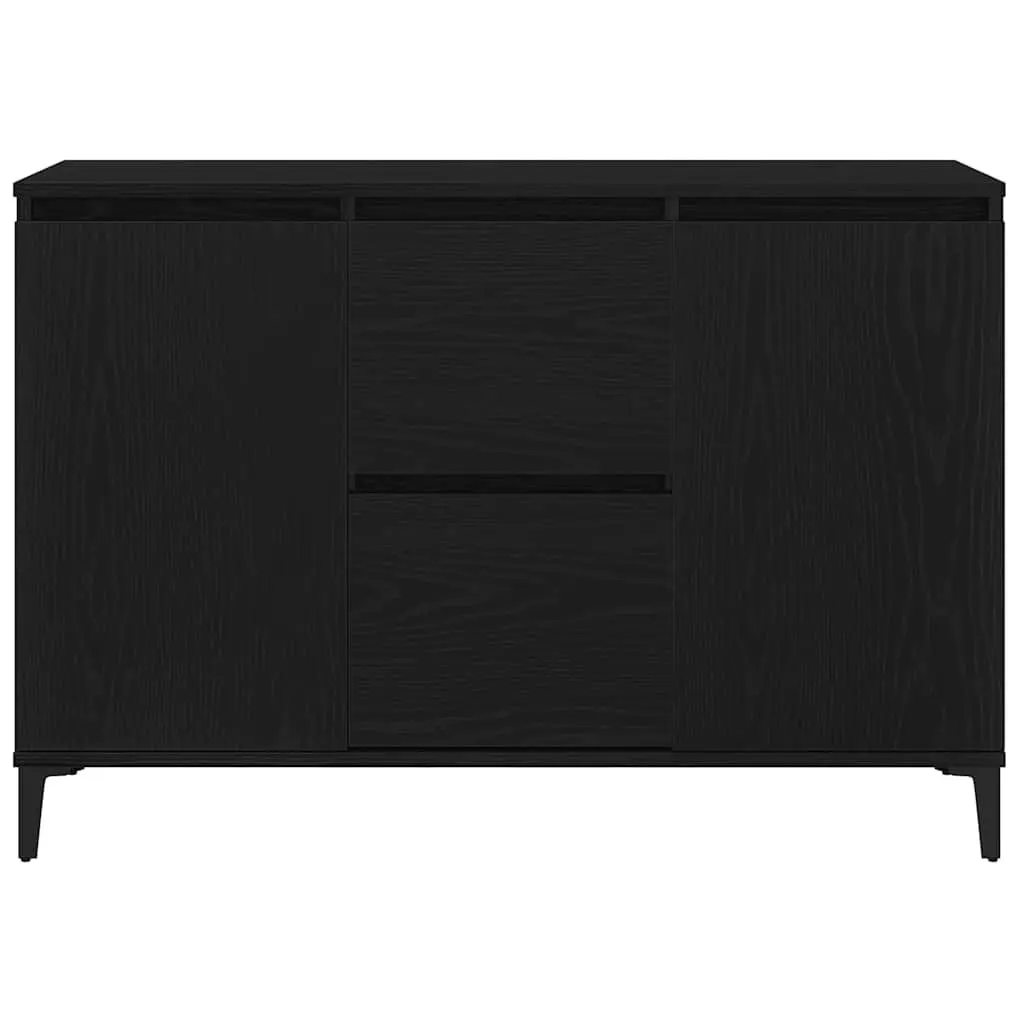 Black Engineered Wood Sideboard Cabinet 104cm