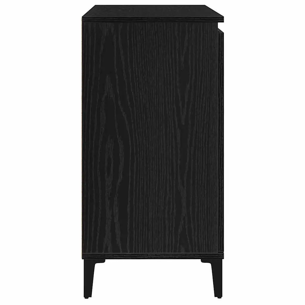 Black Engineered Wood Sideboard Cabinet 104cm
