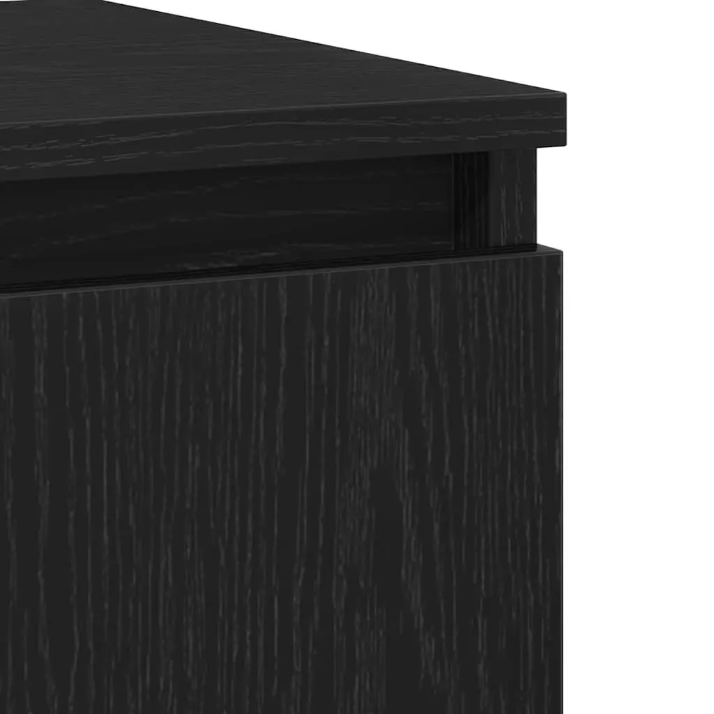 Black Engineered Wood Sideboard Cabinet 104cm