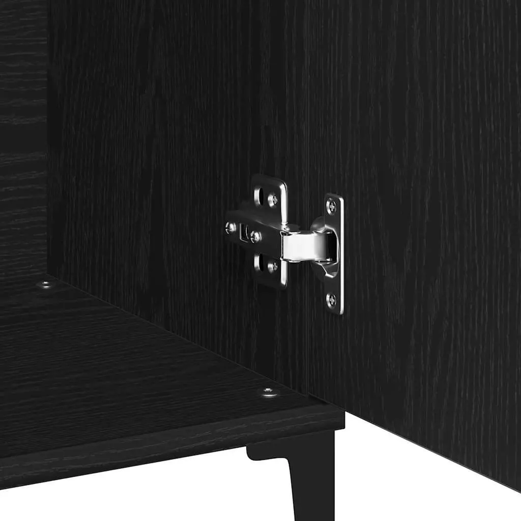 Black Engineered Wood Sideboard Cabinet 104cm