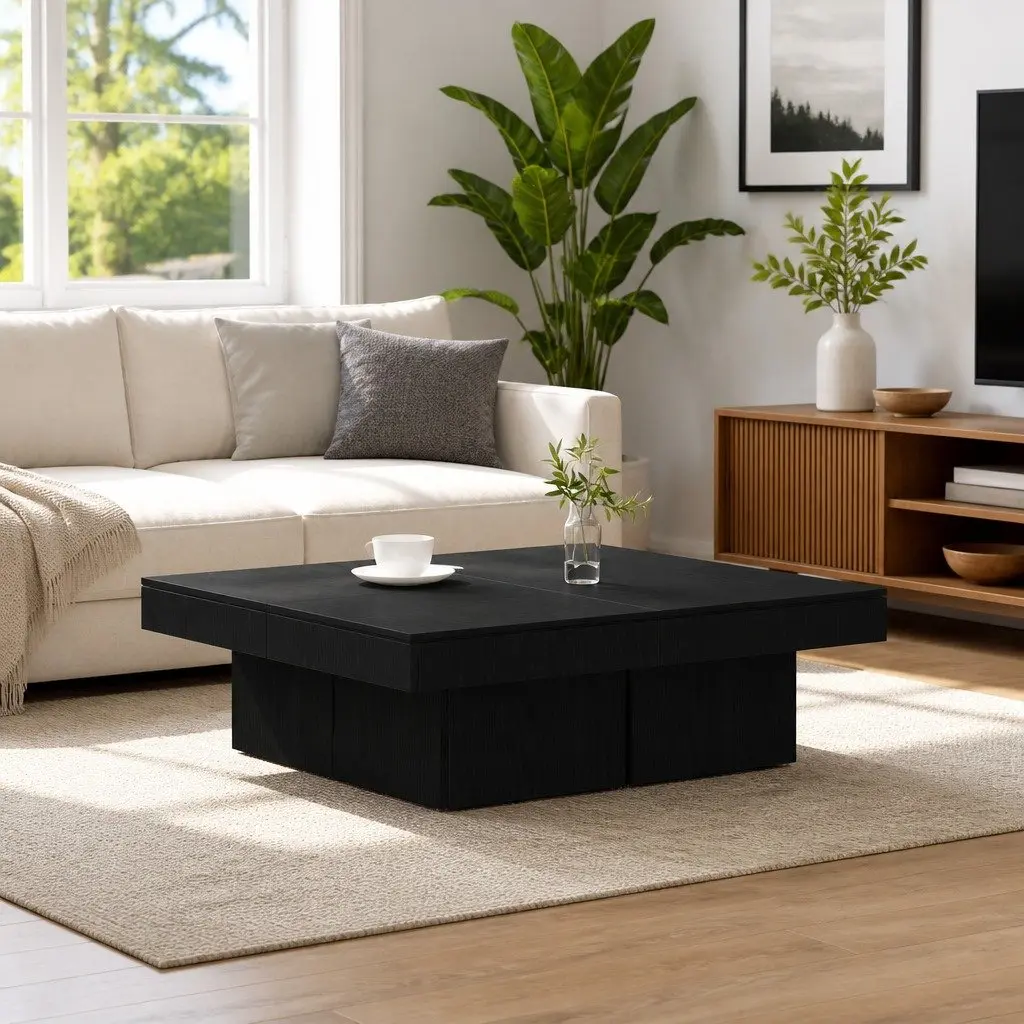 Black Oak Coffee Table 90x90x28cm