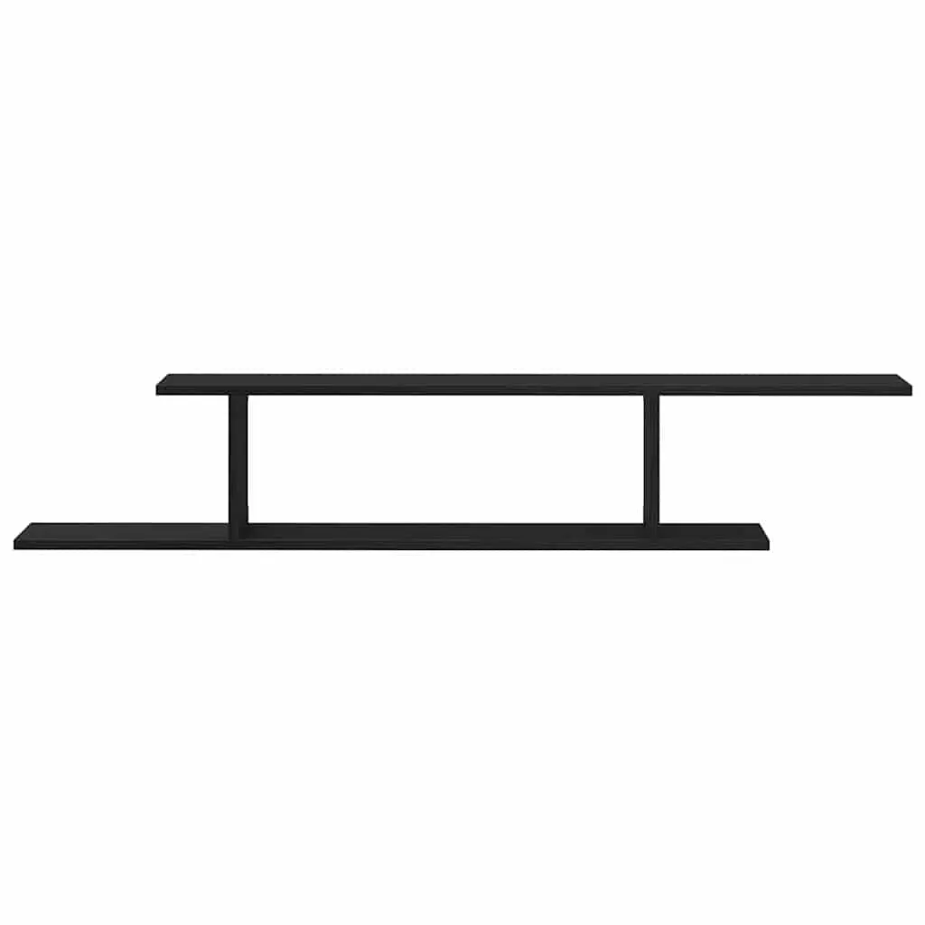Wall-mounted TV Shelf Black Oak Modern 125cm Engineered Wood