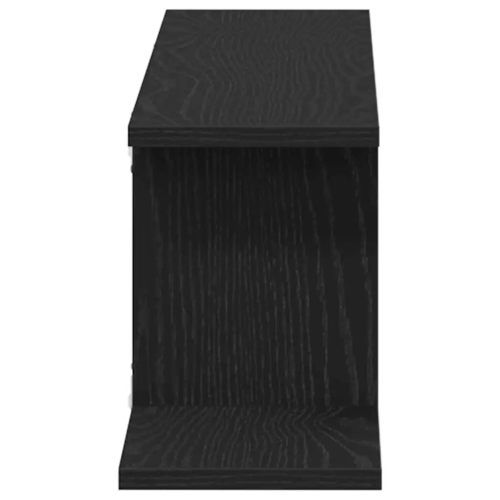 Wall-mounted TV Shelf Black Oak Modern 125cm Engineered Wood