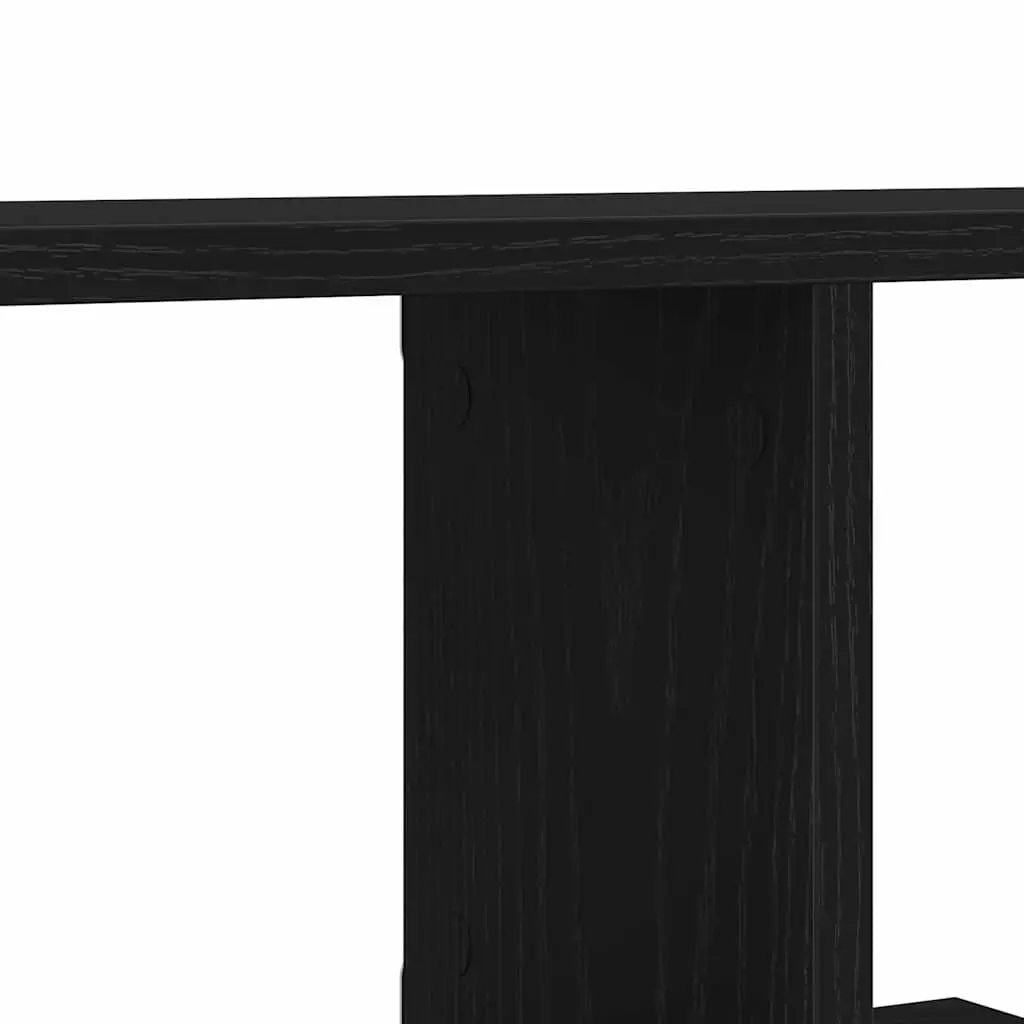 Wall-mounted TV Shelf Black Oak Modern 125cm Engineered Wood