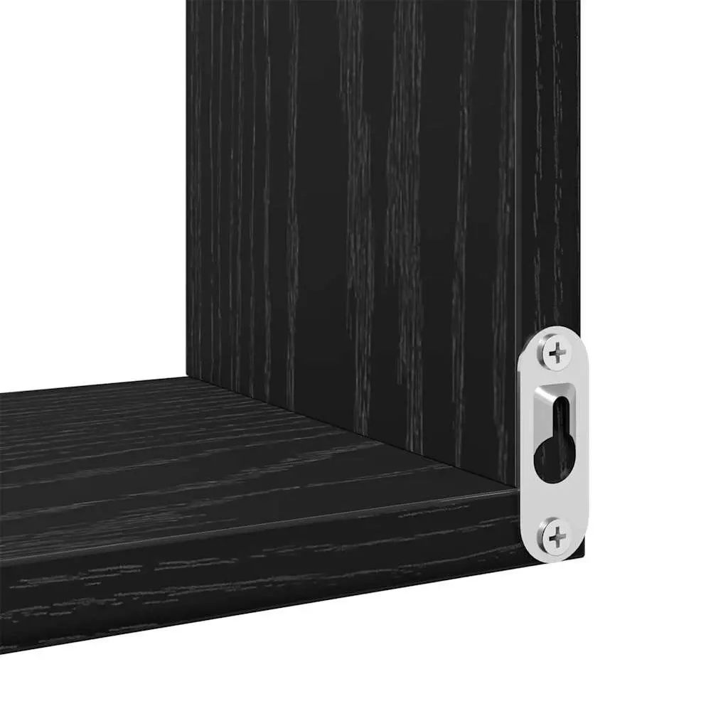 Wall Shelf Black Oak 40 x 40 x 49.5 cm Modern Storage Display Mounted