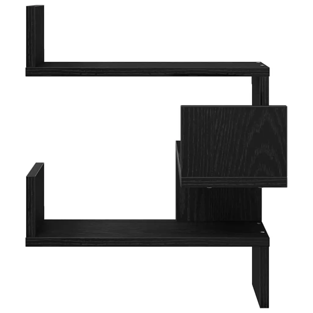 Wall Shelf Black Oak Modern 40 x 40 x 49.5 cm Engineered Wood 2 Pieces