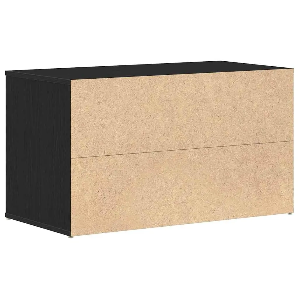 Hall Bench Storage Entryway Seat Black Oak 80x40x45cm Engineered Wood Compact