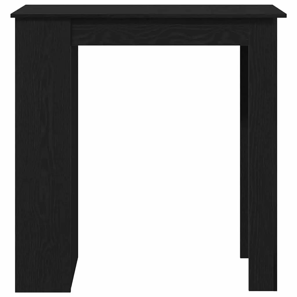 Black Oak Bar Table for Kitchen Dining with Storage