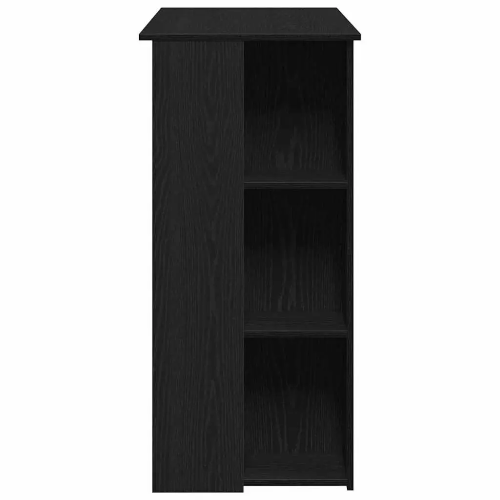 Black Oak Bar Table for Kitchen Dining with Storage