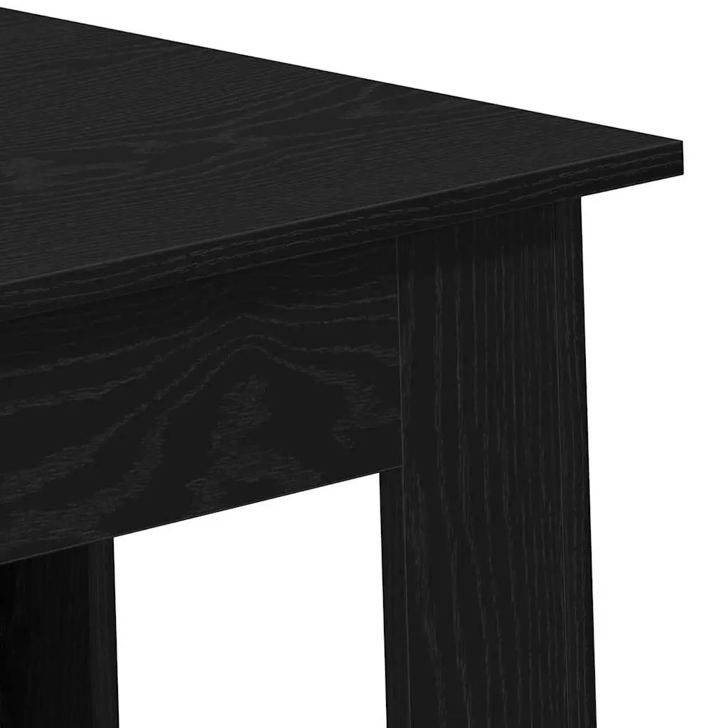 Black Oak Bar Table for Kitchen Dining with Storage