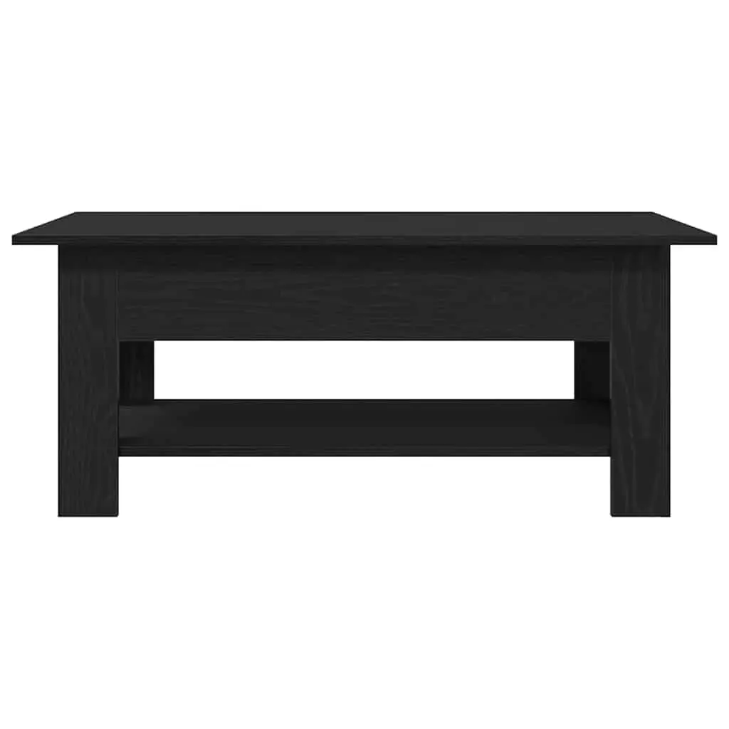 Coffee Table Modern Minimalist 102cm Black Oak Engineered Wood
