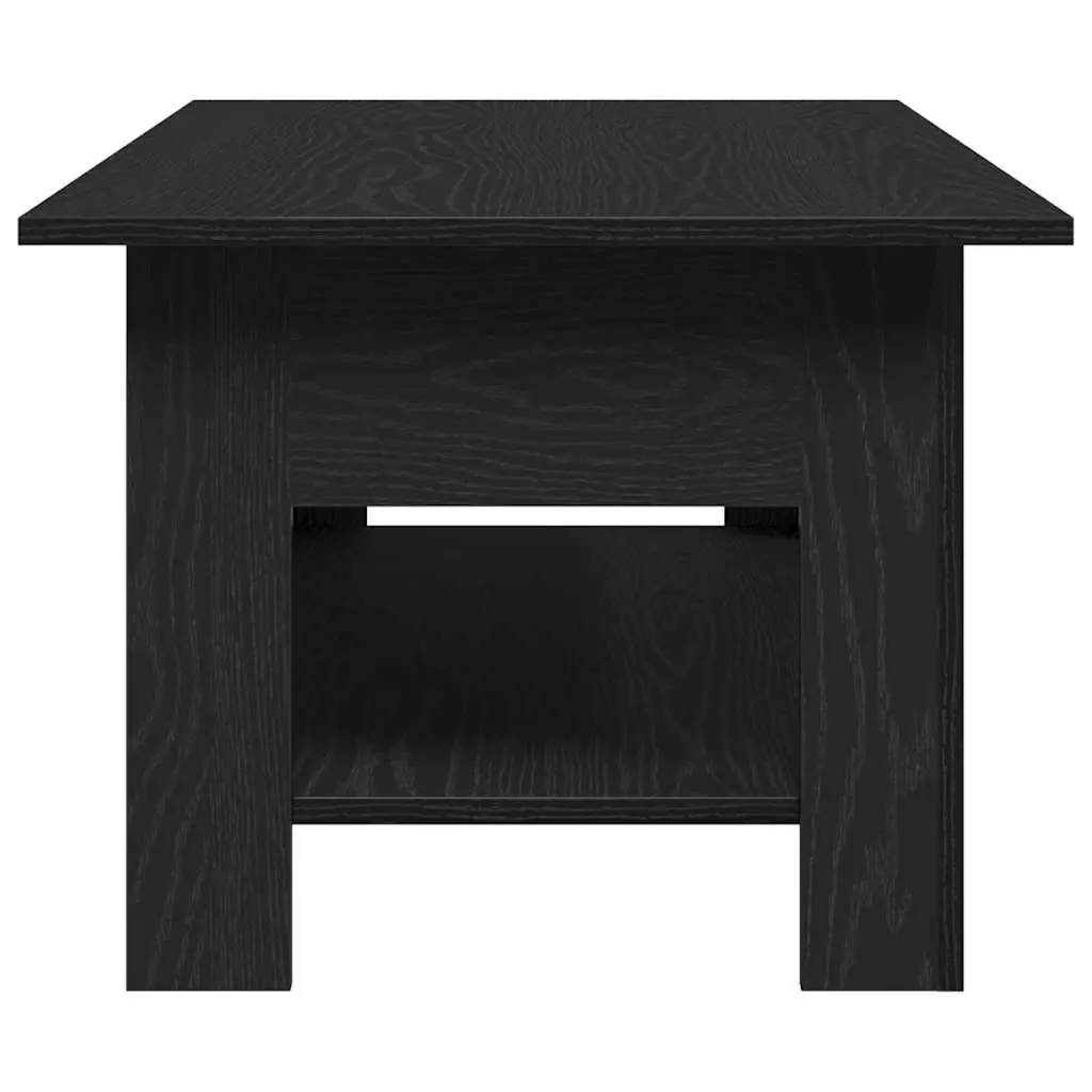 Coffee Table Modern Minimalist 102cm Black Oak Engineered Wood