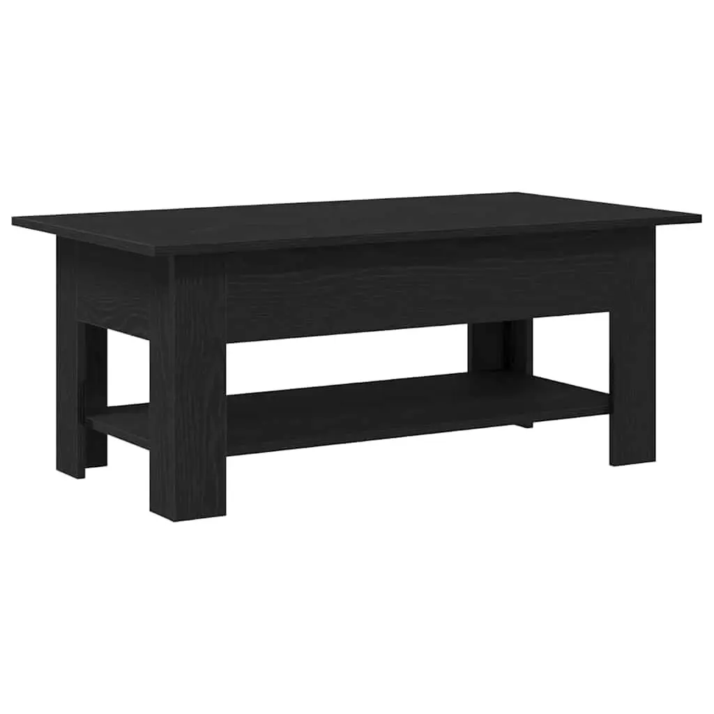 Coffee Table Modern Minimalist 102cm Black Oak Engineered Wood