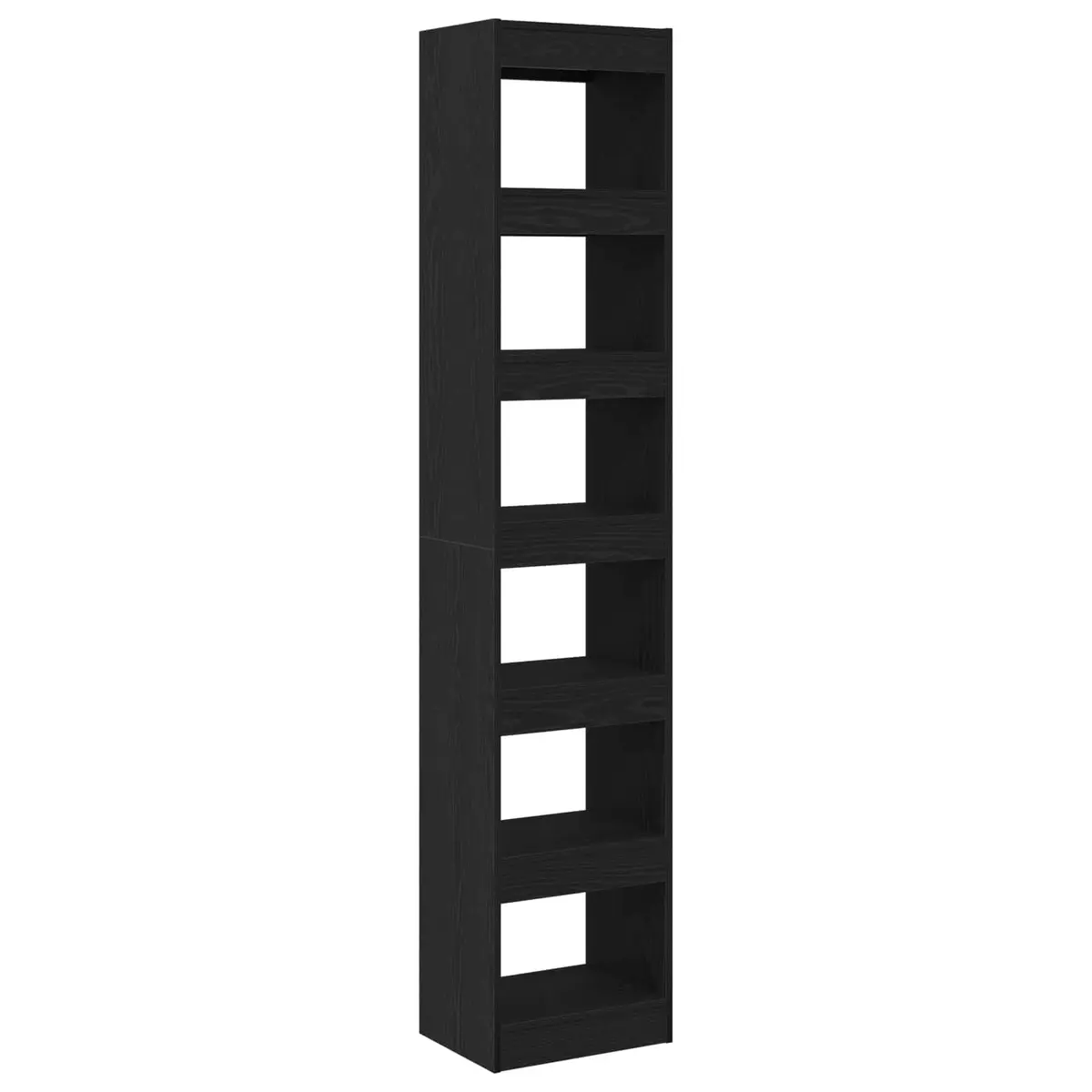 Book Cabinet Black Oak Engineered Wood Freestanding Shelving Unit Lounge Storage
