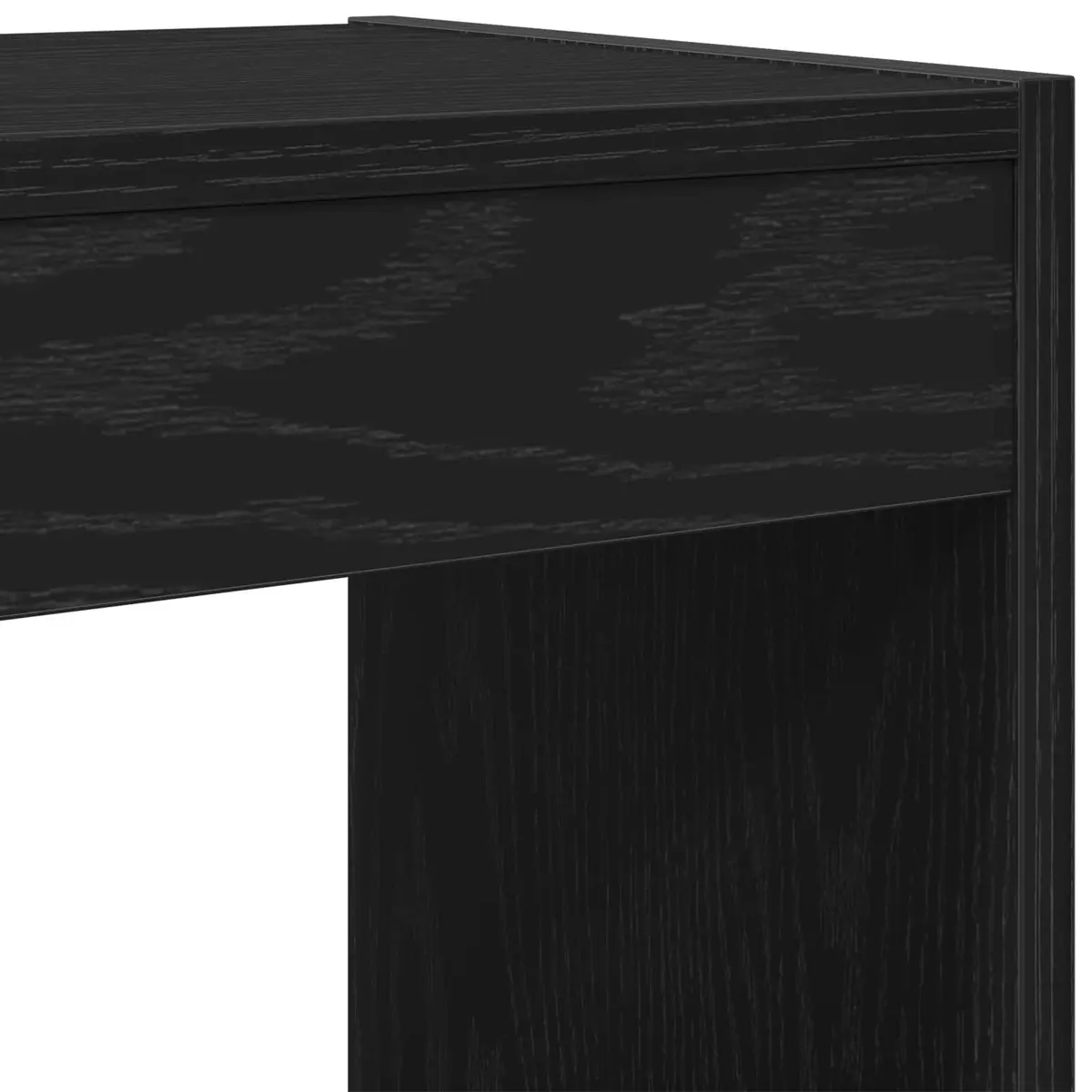 Book Cabinet Black Oak Engineered Wood Freestanding Shelving Unit Lounge Storage