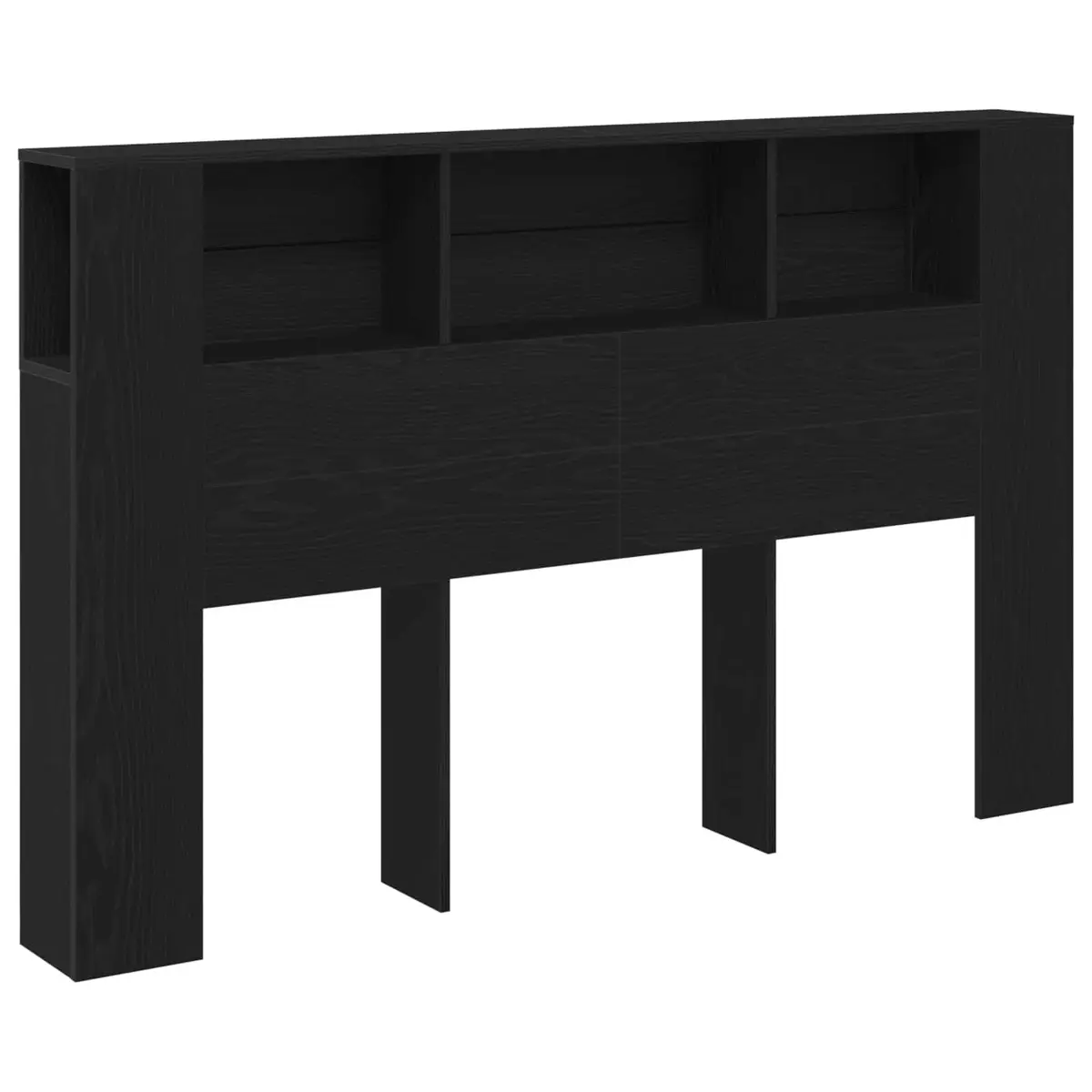 Minimalist Black Headboard Cabinet for Storage