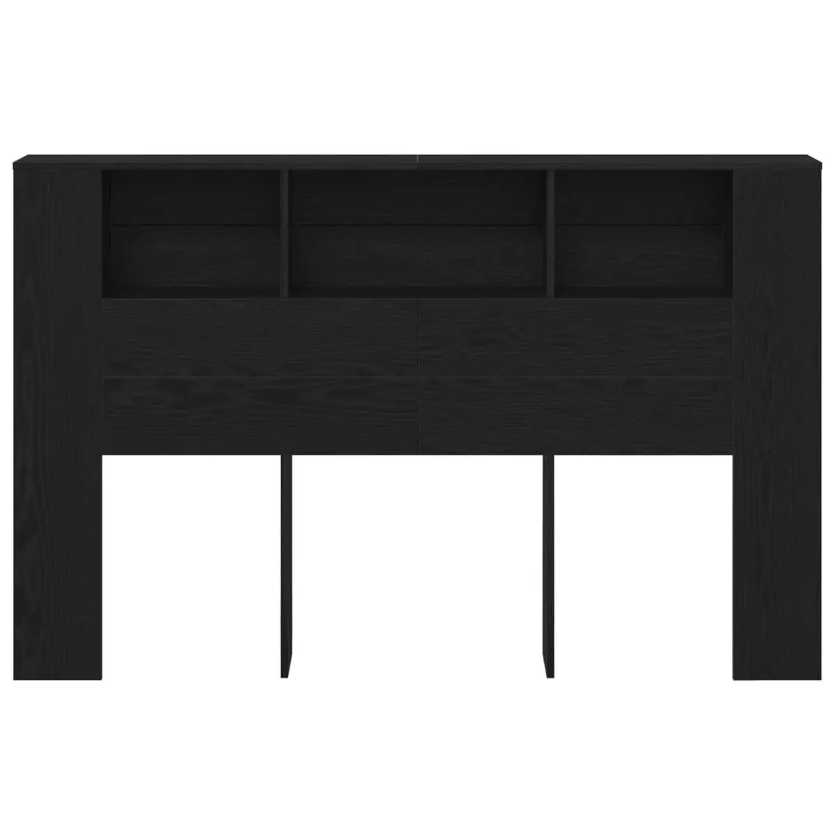 Minimalist Black Headboard Cabinet for Storage