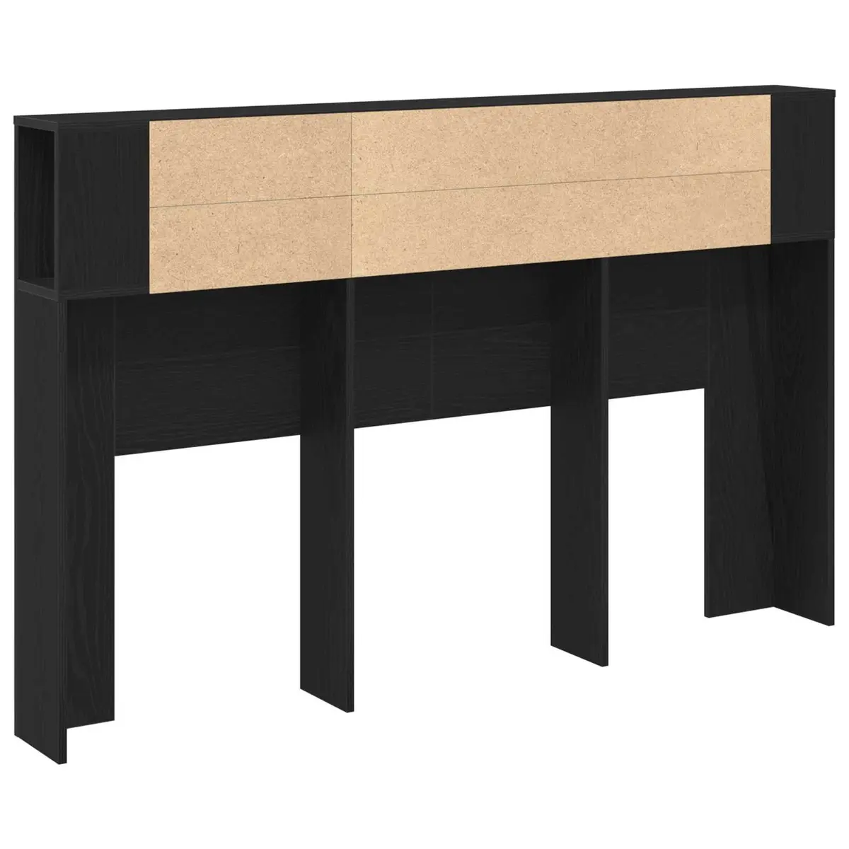 Minimalist Black Headboard Cabinet for Storage