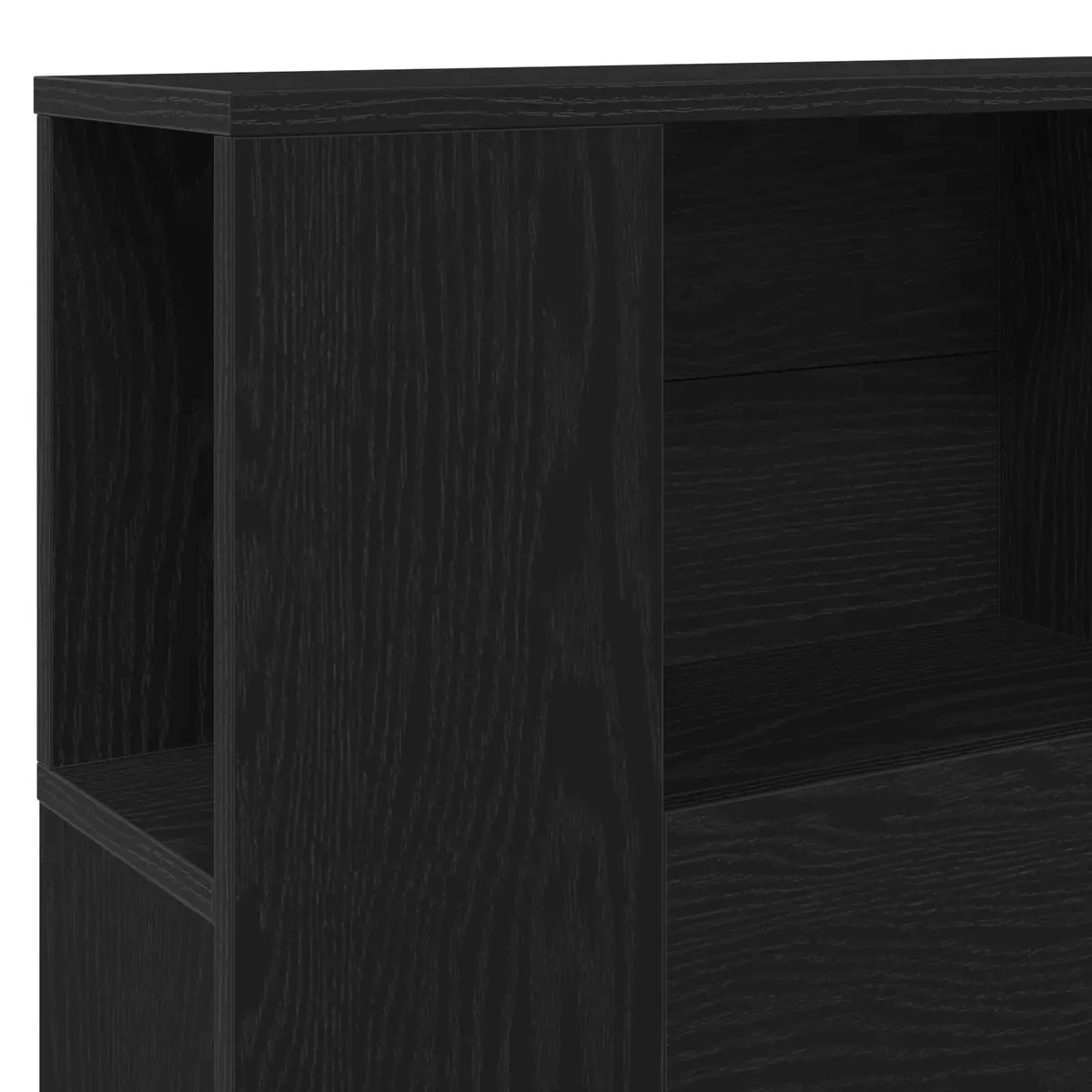 Minimalist Black Headboard Cabinet for Storage