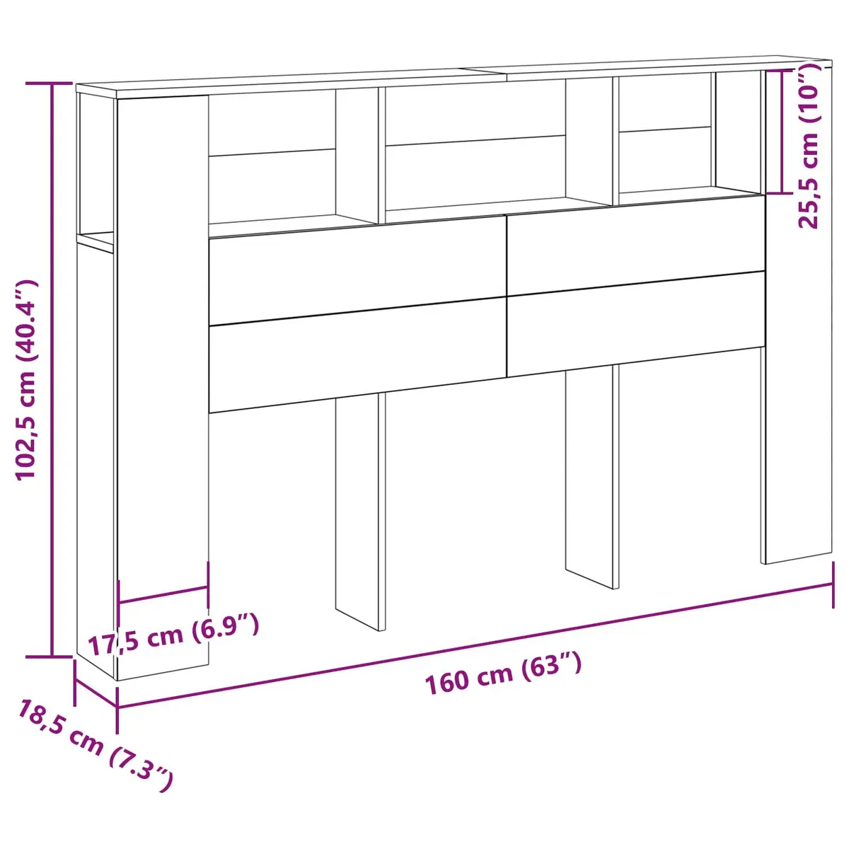 Minimalist Black Headboard Cabinet for Storage