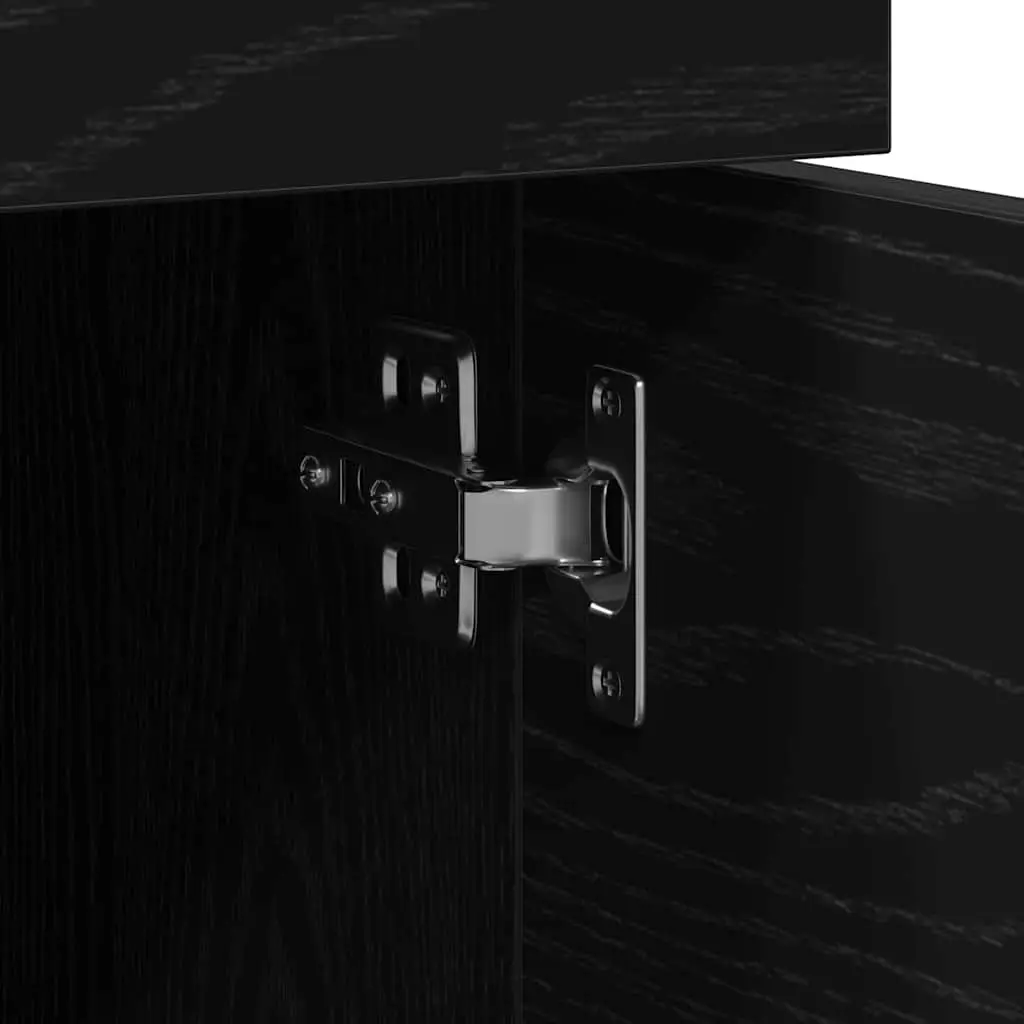 File Cabinet Rolling Storage Black Oak 45x38x54cm Engineered Wood