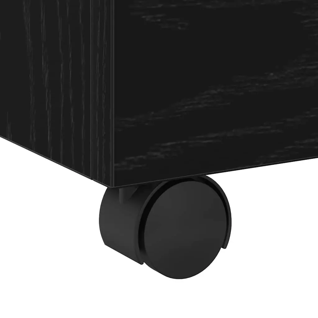 File Cabinet Rolling Storage Black Oak 45x38x54cm Engineered Wood