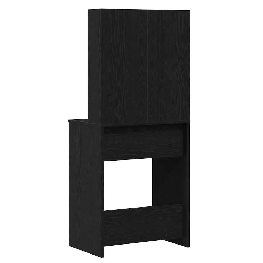 Black Bedroom Dressing Table with Mirror and LED Lights