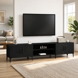 Elegant Black TV Cabinet for Living Room Storage