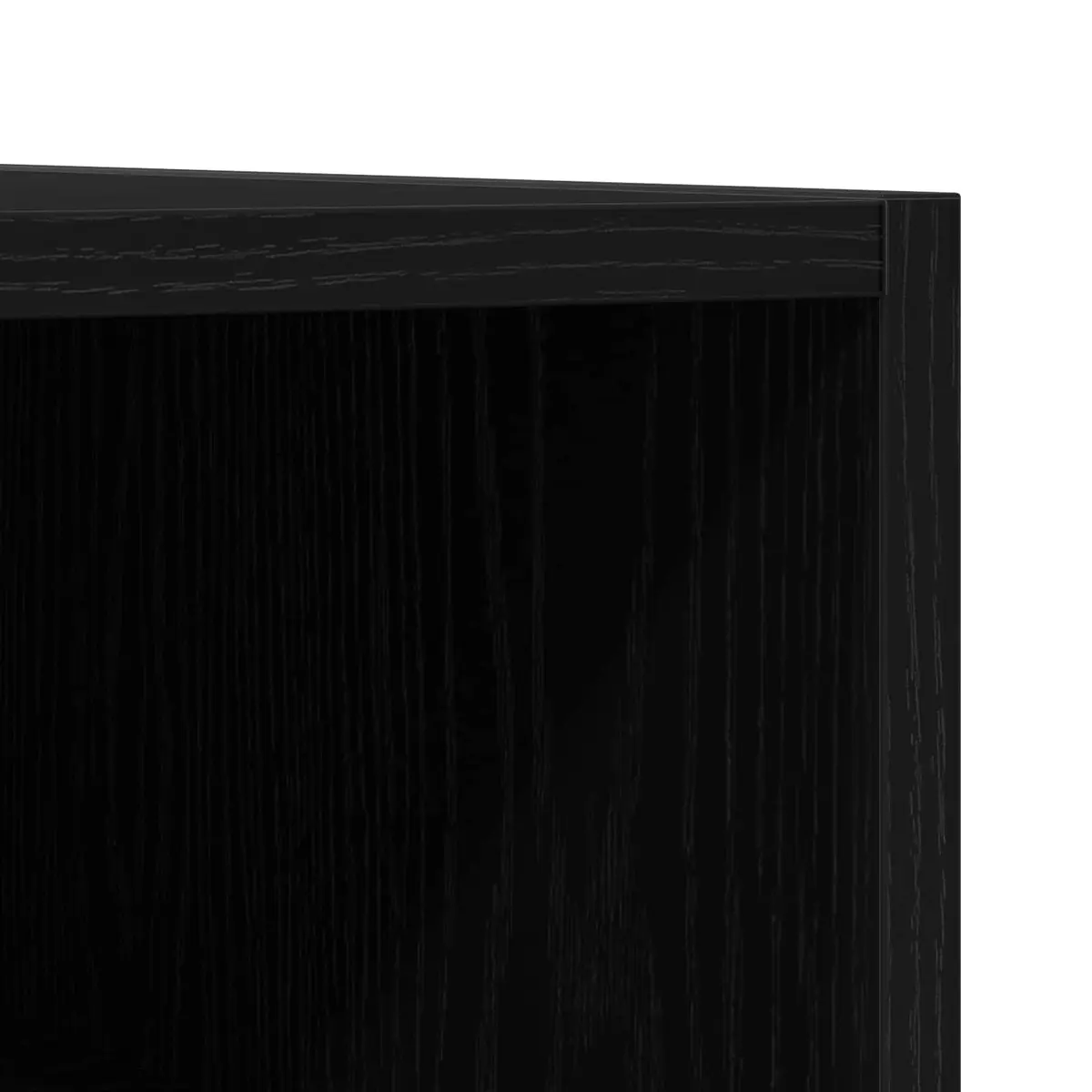 Record Cabinet Storage Unit Black Oak Living Room Furniture Engineered Wood