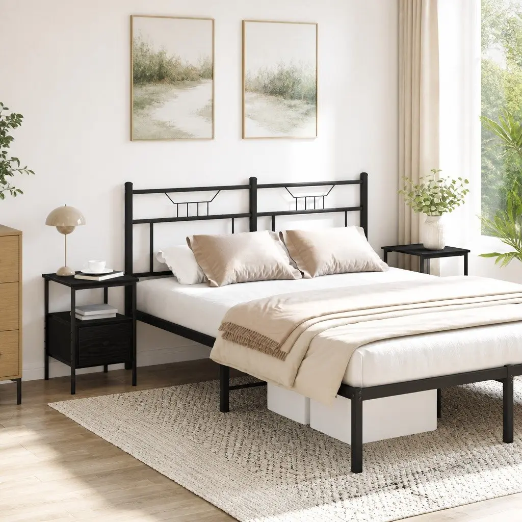 Black Bedside Cabinet Set of 2 for Modern Bedrooms