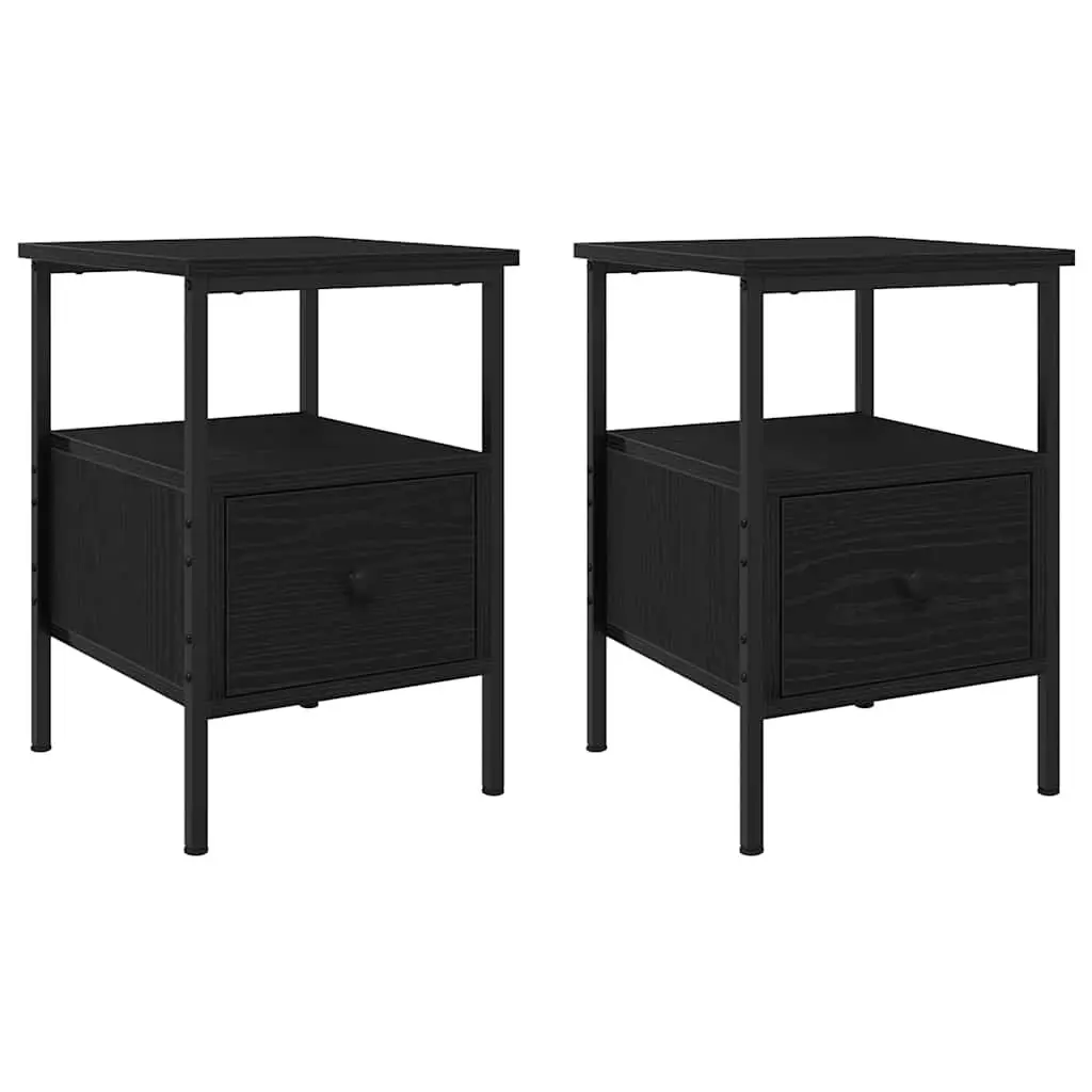 Black Bedside Cabinet Set of 2 for Modern Bedrooms