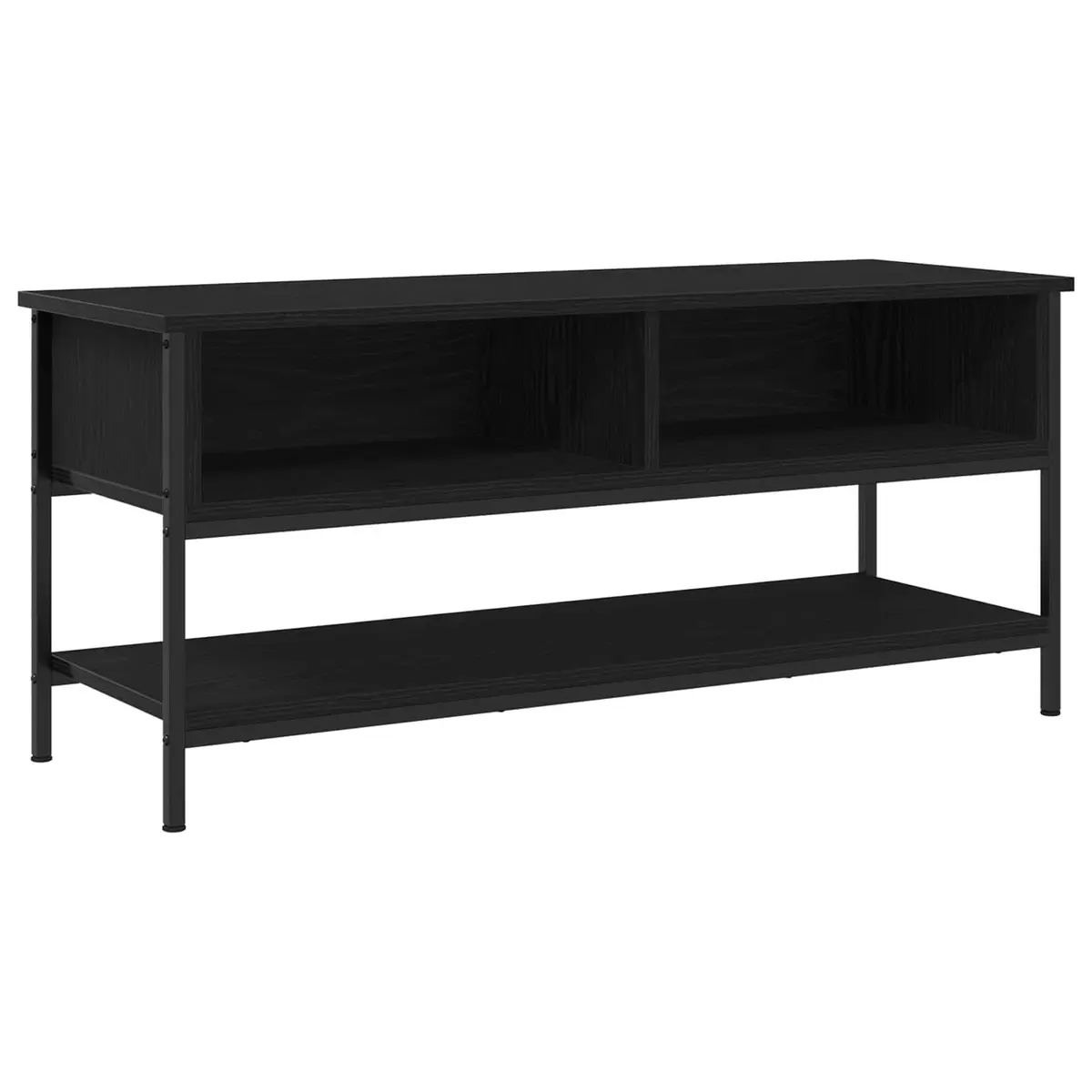 TV Cabinet Set Wall-Mounted Living Room Storage Unit Black Engineered Wood
