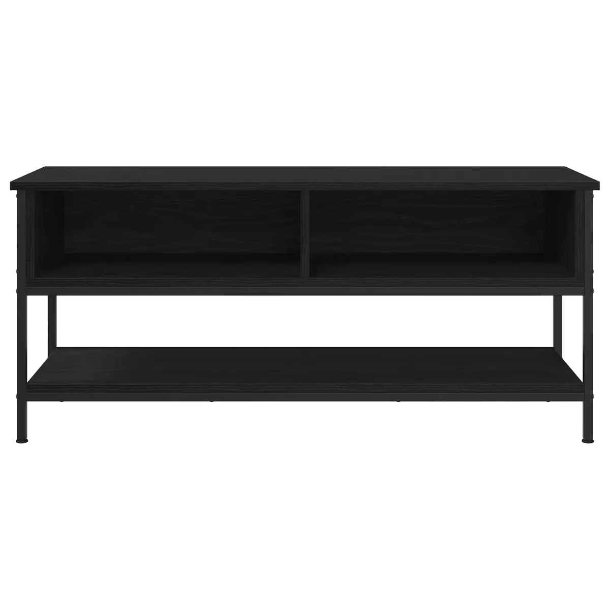 TV Cabinet Set Wall-Mounted Living Room Storage Unit Black Engineered Wood