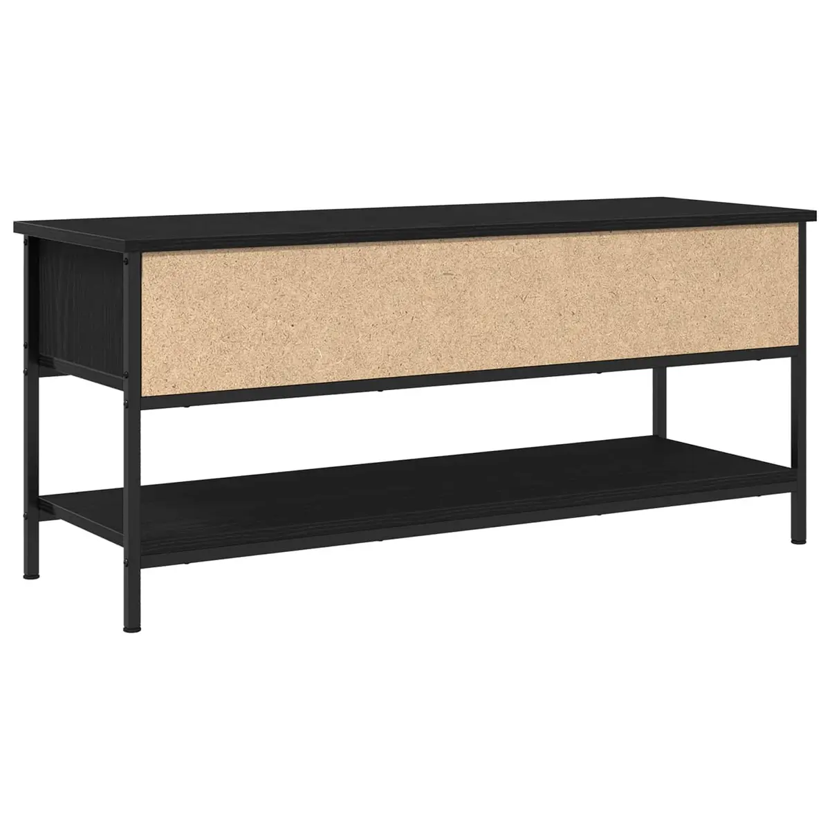 TV Cabinet Set Wall-Mounted Living Room Storage Unit Black Engineered Wood