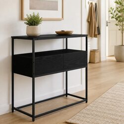 Black Console Table for Entryway 75x40x75cm