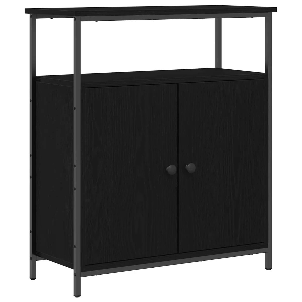 Sideboard Black Oak 70 x 30 x 80 cm Storage Cabinet Modern Living Dining