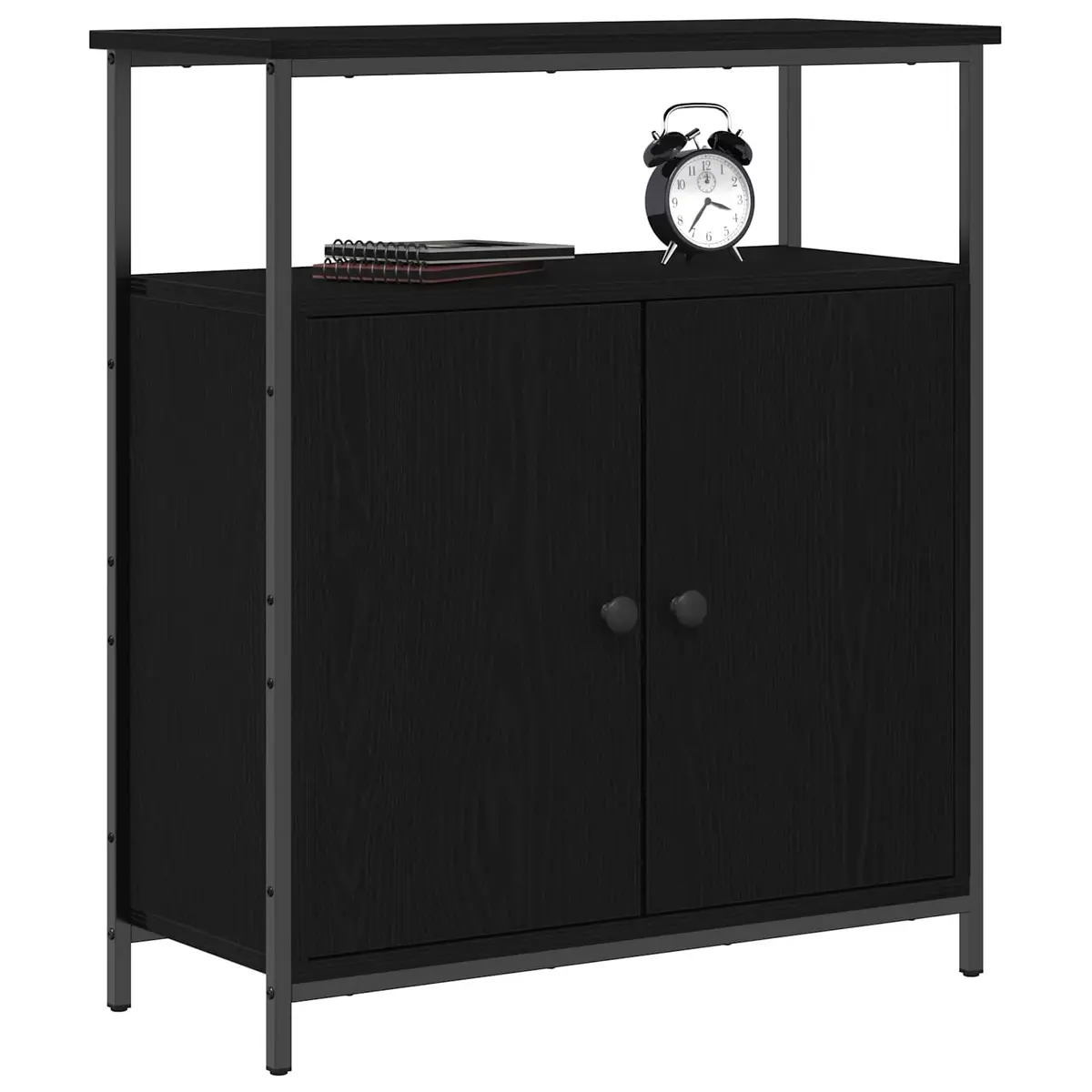 Sideboard Black Oak 70 x 30 x 80 cm Storage Cabinet Modern Living Dining