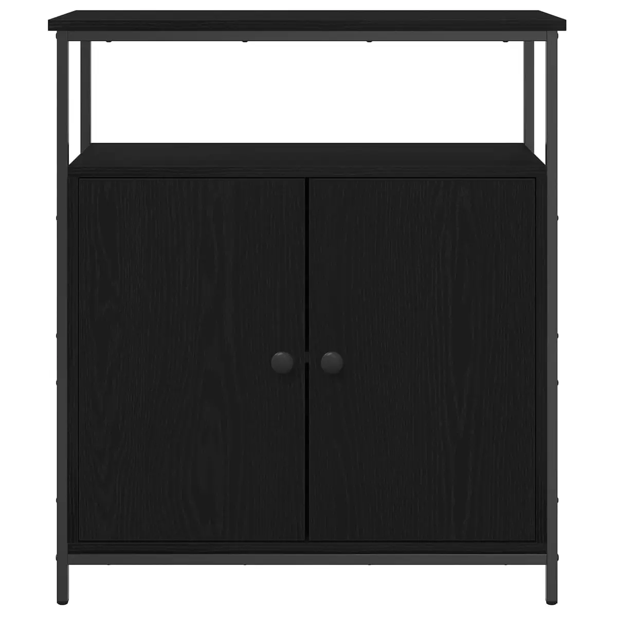 Sideboard Black Oak 70 x 30 x 80 cm Storage Cabinet Modern Living Dining