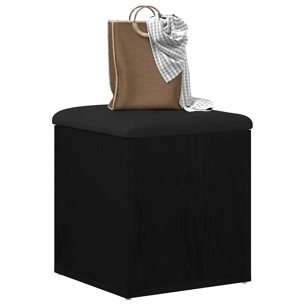 Storage Bench Black Oak Modern Engineered Wood 42 x 42 x 45 cm