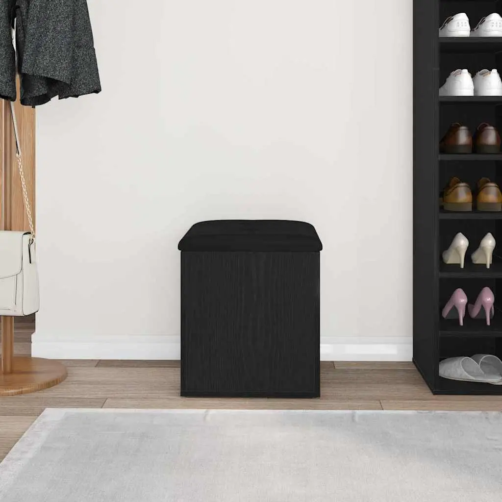 Storage Bench Black Oak Modern Engineered Wood 42 x 42 x 45 cm