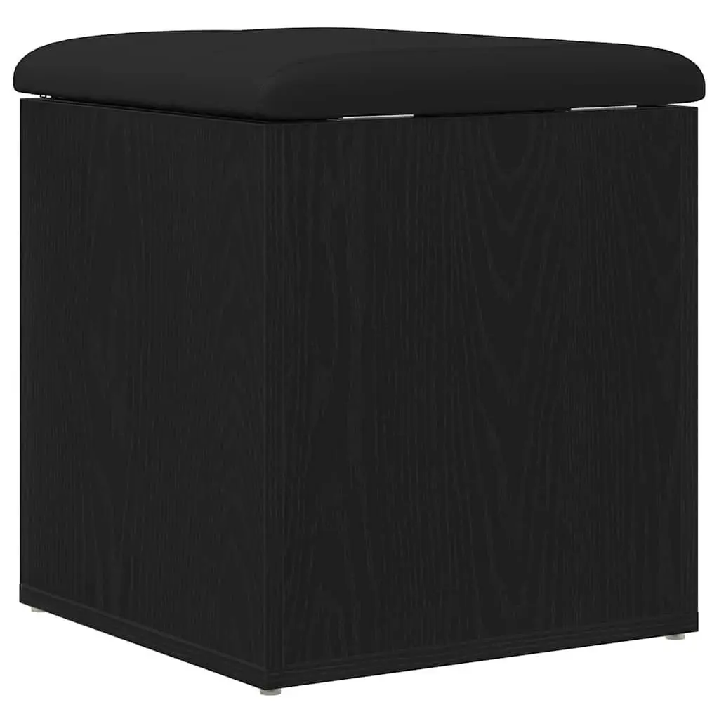 Storage Bench Black Oak Modern Engineered Wood 42 x 42 x 45 cm